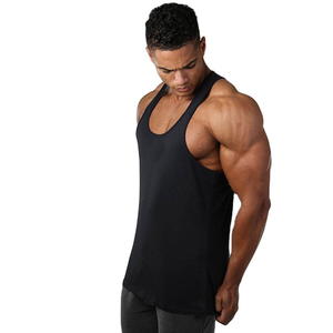 <b>Men's</b> <b>White</b> 100% Polyester O-Neck Tank Top Casual Breathable Solid Color Knitted Workout Wear - Product Image 3