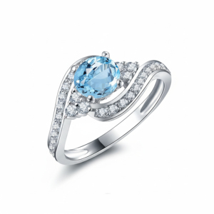 <b>Blue</b> Topaz <b>Ring</b> for Women Natural Gemstone Classic Style Daily Wear Wedding Engagement - Product Image 1