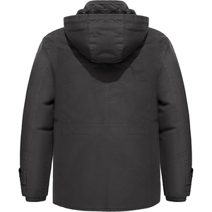 Veste d'extérieur polyvalente style militaire, col montant, design fonctionnel avec rangement frontal, tenue décontractée et robuste - Product Image 2