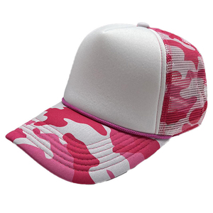 Harry Johnson Production Pink <b>Camo</b> Mesh Trucker Hat 6-Panel Adjustable Unisex Casual Spring Summer Breathable Hat - Product Image 1