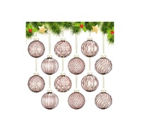 Boules de Noël en verre transparent, décorations pour arbre de Noël, ornements suspendus incassables pour les fêtes