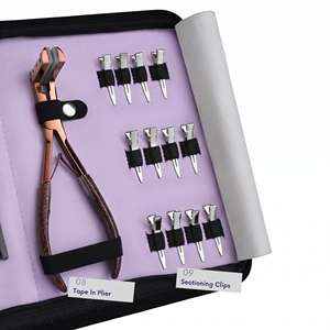 Kit d'outils professionnels pour extensions de cheveux : Pince à sertir les micro-perles à 3 trous, Outil pour extensions adhésives, Outil de retrait de micro-perles, Anneau de séparation, Mini-ciseaux - Product Image 5