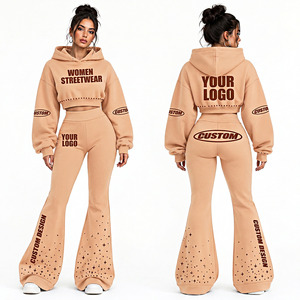 Conjunto de Ropa de Dos Piezas para Mujer, Estampado, Estilo Waffle, Sudadera con Capucha de Manga Larga, Pantalón Largo Ajustado, Estilo Hip Hop - Product Image 6