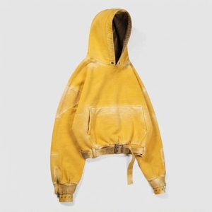 Sudadera con capucha de invierno para hombre, con pedrería efecto desgastado, estilo vintage, de forro polar grueso, cortavientos, al por mayor, para niños - Product Image 3