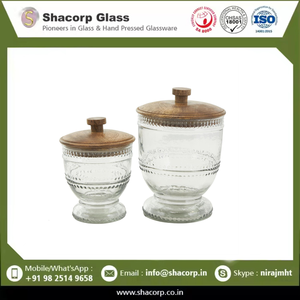 Frascos de Vidrio Transparentes Hechos a Mano con Cuentas y Tapas de Madera para Decoración del Hogar y Exhibición en Mesa - Product Image 6