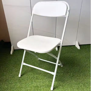Silla Plegable Moderna de Metal Blanco, Ligera, Apilable, con Diseño en Relieve, Marca Huy Gia, para Jardines y Playas - Product Image 5