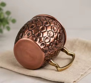 Engrave Design Copper Barrel <b>Mug</b> With Brass Handle Vintage Design <b>Large</b> Capacity Drinkware for Dining - Product Image 6