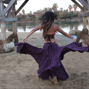 กระโปรงแม็กซี่ผ้าฝ้ายสไตล์โบฮีเมียน ฟลาเมงโก เต้นระบำหน้าท้อง กระโปรงระบายพลิ้วไหว ของขวัญสำหรับเธอ ราคาโรงงาน - Product Image 1