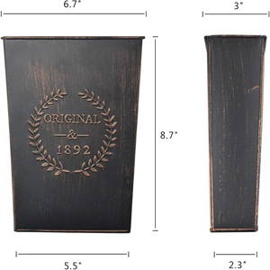 Jardinera de Pared de Metal Rústico, Florero Colgante de Pared para Hogar Campestre, Bolsillo para Plantas o Flores, Decoración de Pared para Interiores o Exteriores, Estilo Granja - Product Image 3