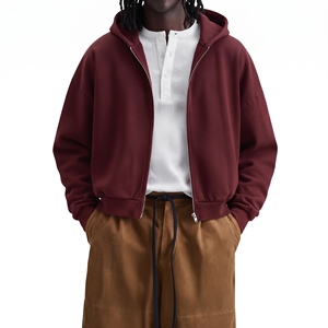 Custom Printed Cotton Fleece Zip <b>Hoodie</b> Soft Hooded Sweatshirt Casual Jacket With Logo Men's Women's Wholesale Apparel - Product Image 1