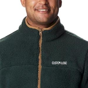 เสื้อแจ็คเก็ตขนเฟลซเชอร์ปาสีเขียวเข้มพร้อมโลโก้สั่งทำพิเศษ คอตั้งแต่งขอบตัดสี สำหรับขายส่งเสื้อผ้ากลางแจ้งแบรนด์ส่วนตัว EU - Product Image 6