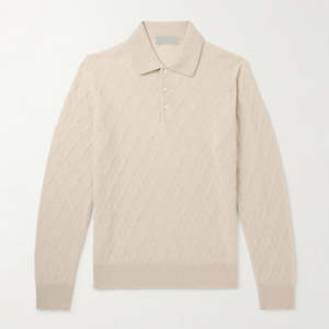 Camisa Polo de Manga Larga para Hombre, Diseño de Cuello en Contraste, Corte Ajustado Informal, Mezcla de Algodón Suave, Prendas de Otoño e Invierno, Ropa Masculina de Moda, Nueva - Product Image 1