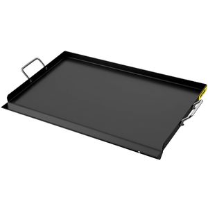 Griglia piatta in acciaio al carbonio 16 \ "X 24 \" griglia rettangolare per barbecue 2 manici foro di scarico Extra per carbone/Gas per Tailgating - Product Image 1