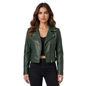 Tricolor Tan <b>Brown</b> Lambskin <b>Women</b> Leather <b>Jacket</b> Front Zip Low Moq Hot Sale Winter Warm Leather <b>Jackets</b> - Product Image 5