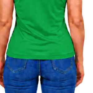 Polo sans manches Kelly Green pour femme, col patchwork, coupe ajustée, pour l'équitation et l'entraînement, personnalisable, vente en gros - Product Image 6