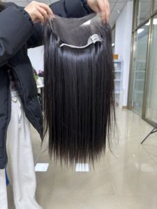 100% cabello humano sin procesar cabello virgen crudo al por mayor sin pegamento HD encaje transparente encaje <span class=keywords><strong>Frontal</strong></span> recto Bob pelucas para mujeres - Product Image 3