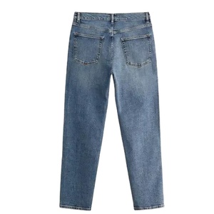 Pantalones vaqueros de corte regular para hombre, pantalones ajustados lisos de la mejor calidad para hombre, pantalones vaqueros rectos informales de peso pesado para hombre, novedad - Product Image 2