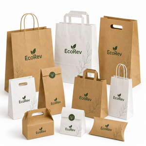 Boîtes d'emballage alimentaire en papier kraft auto-assemblables EcoRev, rectangulaires, recyclables, écologiques, sans danger pour les aliments, impression personnalisée - Product Image 6