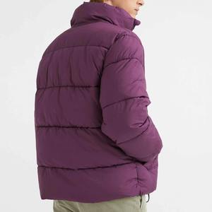 <b>Men's</b> Custom Hooded Oversized Warm Winter Puffer <b>Jacket</b> with Front Logo Eco-Friendly Breathable <b>Canvas</b> Bubble Padded - Product Image 2