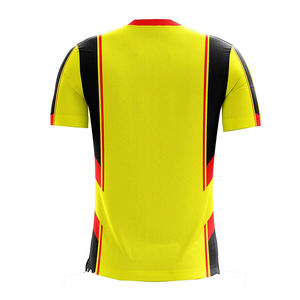 Camiseta Deportiva Amarilla para Hombre, Diseño con Paneles Negros y Rojos, Manga Corta, Transpirable, para Entrenamiento Atlético - Product Image 4
