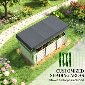 Jardinière surélevée beige pour fleurs et plantes, avec filet de jardinage durable - Product Image 3