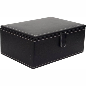 Boîte à souvenirs élégante en cuir végétalien, organiseur de bureau professionnel, étui avec fermeture magnétique, boîte de rangement pour bijoux et accessoires, vente en gros - Product Image 1