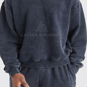 เสื้อสเวตเชิ้ตผู้ชายสไตล์ลำลองแบบขายส่ง คุณภาพดีที่สุด ทรงเข้ารูป ล้างสีแบบแอซิดวอช ดีไซน์พื้นฐานที่ดีที่สุด - Product Image 2