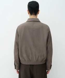 <b>Men's</b> Gray <b>Suede</b> Bomber <b>Jacket</b> Turn-down Collar Zipper Closure Casual Autumn Wear Regular Fit - Product Image 2