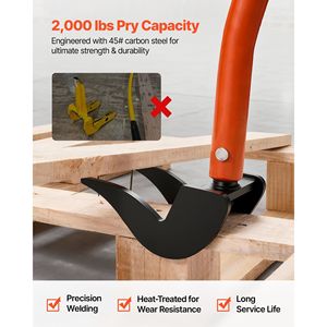 Outil de démontage de planches de terrasse en acier au carbone de 50 pouces, barre de levier robuste, capacité de 2000 lb, pour dégager les terrasses - Product Image 3
