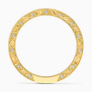 Anillo de Diamantes de Laboratorio con Corte Redondo en Oro Amarillo y Blanco Sólido de 9K, 14K y 18K, Diseño Grabado, Regalo de Boda Perfecto para Mujeres y Hombres - Product Image 1