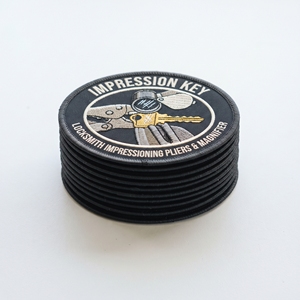 Parches bordados personalizados al por mayor con diseño de cerradura de pestillo redondo para cerrajería, insignias de ferretería a granel del fabricante - Product Image 2