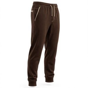 Men's Brown Cotton Blend Stonewashed Sweatpants Elastic Waist Button Fly Breathable Casual <b>Summer</b> <b>Trousers</b> - Product Image 3