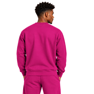 Sweat-shirt rose fuchsia pour homme, col rond, manches longues, pull décontracté en polaire, logo personnalisé, streetwear, vêtements de sport d'hiver, vente en gros - Product Image 2