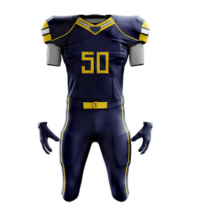 American Football Uniform with Custom Team <b>Name</b> & Number Breathable Front Logo Plus Size Short Sleeve in Multiple Colors - Product Image 3