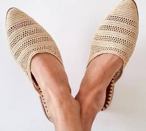 รองเท้าแตะราฟเฟียทำมือสไตล์โมร็อกโกสำหรับฤดูร้อน ขนาด - Product Image 1