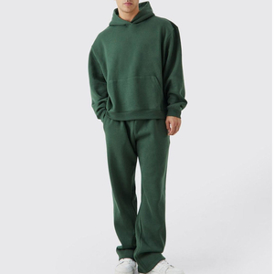 Ensemble de survêtement pour homme en molleton 100 % coton de haute qualité, coupe régulière, comprenant un sweat à capuche et un pantalon de streetwear épais - Product Image 2