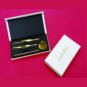 Professional Eyelash Extension Tweezers Set for isolation, classic, and volume application Lash <b>Mirror</b> Custom <b>Box</b> Packing Logo - Product Image 1
