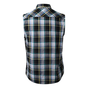 เสื้อเชิ้ตผ้าฝ้ายฟลานเนลผู้ชาย สวมใส่สบาย กระดุมผ่าหน้า ปกคอเสื้อพับได้ เนื้อผ้านุ่ม ระบายอากาศดี เหมาะสำหรับฤดูใบไม้ผลิ กิจกรรมกลางแจ้ง ทันสมัย แบบไม่มีแขน - Product Image 2
