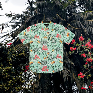 Chemises Hawaïennes Personnalisées en Gros pour Hommes 100% Coton Impression Numérique Style Décontracté Anti-Plis Motif Floral Flanelle Courte - Product Image 3