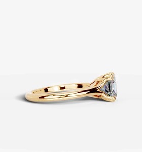 Anillo de compromiso de lujo con moissanita talla Asscher de 7x7mm, engaste de engaste de garra, plata de ley 925 chapada en oro, para boda, novia, promesa, fiesta - Product Image 3