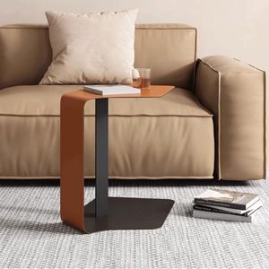 Mesa de Centro Minimalista en Forma de C, de Metal Resistente, Diseño Delgado, Mueble para Sala de Estar, para Uso Doméstico - Product Image 3