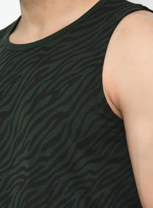 Camiseta sin mangas con estampado animal para hombre, cuello redondo, estilo casual, tejido ajustado - Product Image 5
