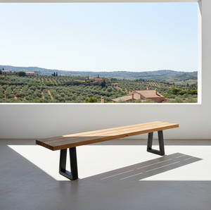 Ren Modern Solid Wood Metal Frame <b>Bench</b>-Durable Design Easy Clean Rectangular for Home Office Living Room Bedroom Dining Outdoor - Product Image 2