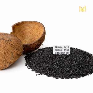 Carbón Activado en Venta Vitronexa Carbon 6x12 Carbón Activado de Cáscara de Coco 99% Pureza Recuperación de Oro Alto CTC Grado Minero India - Product Image 1
