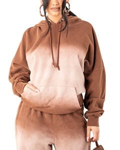 Women's Acid Wash Hoodie Customizable Logo Print <b>Slim</b> Fit Casual Style Plus Size Options for Spring Factory Price Winter Wear - Product Image 1