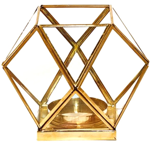 Geometric Metal Candle <b>Lantern</b> Gold Frame <b>Tealight</b> Holder Wholesale Bulk MOQ for Home Wedding Decor - Product Image 3