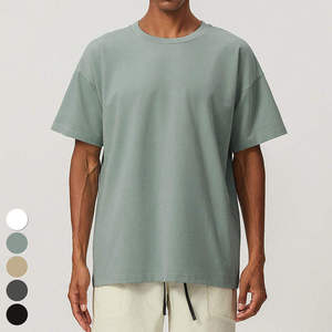 เสื้อยืดโอเวอร์ไซส์ชาย ทรงหลวม ไหล่ตก ผ้าคอตตอนหนา แขนสั้น คอกลม รับผลิตตามแบบ OEM ขายส่ง - Product Image 6