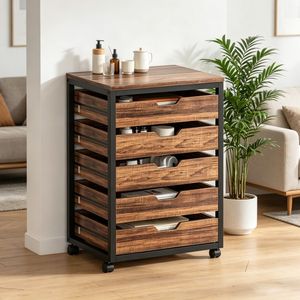 Mobiletto con 5 Cassetti in Stile Mid-Century Modern per Soggiorno, Camera da Letto e Home Bar - Product Image 4