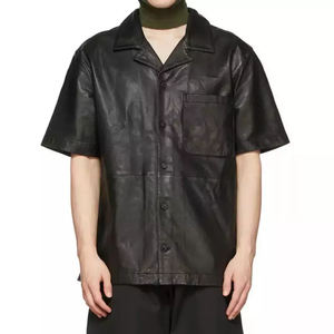 เสื้อเชิ้ตหนังแท้ผู้ชาย แขนสั้น สไตล์คาวบอย/ไบค์เกอร์  พรีเมียม  ลำลอง - Product Image 3