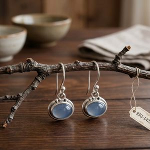 Natural Blue Chalcedony Drop <b>Earrings</b> 925 Sterling Silver Rose Gold Yellow Gold Plated Handmade Gemstone Jewelry for Women Mom - Product Image 6
